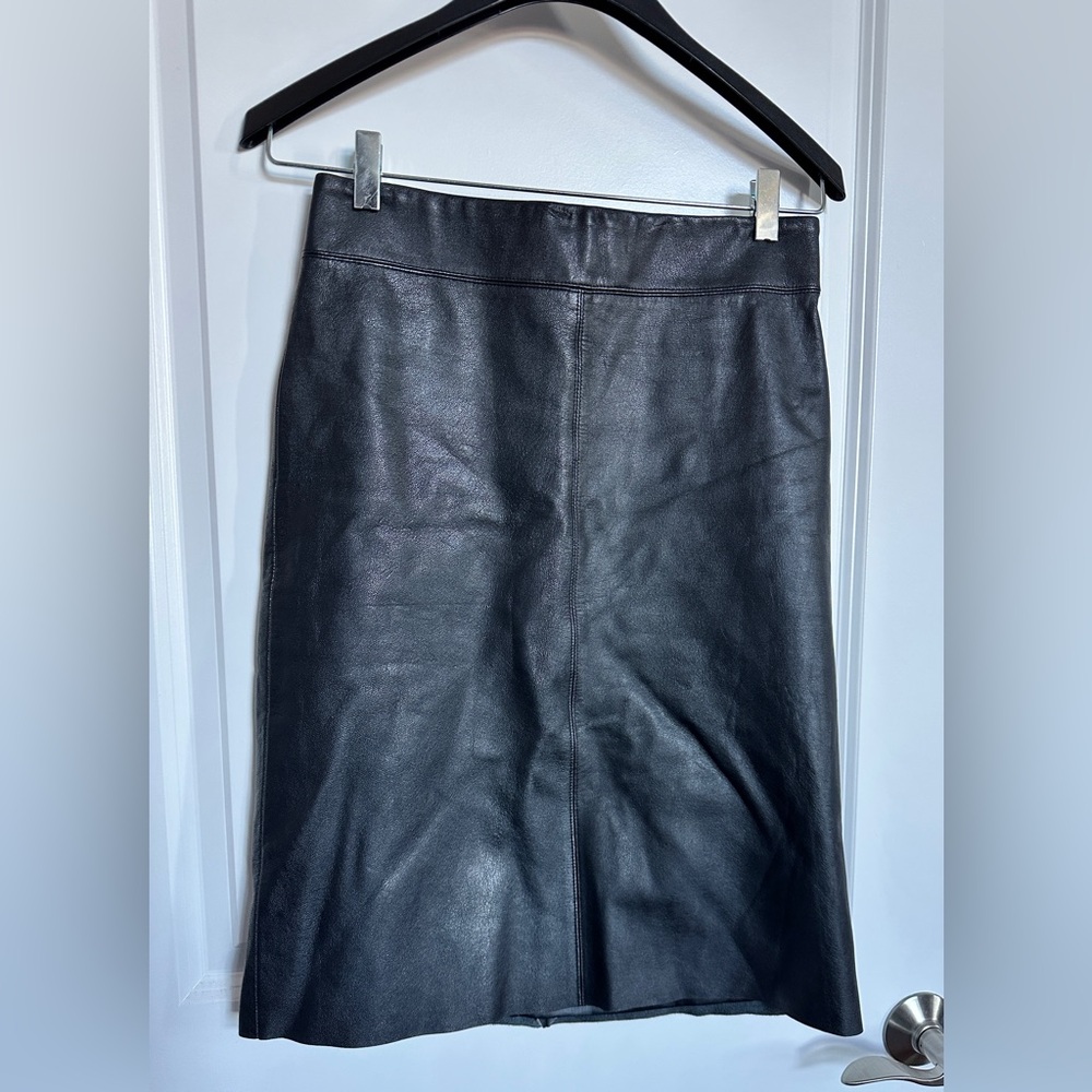 BCBGMaxAzria Black 100% leather pencil skirt size 4